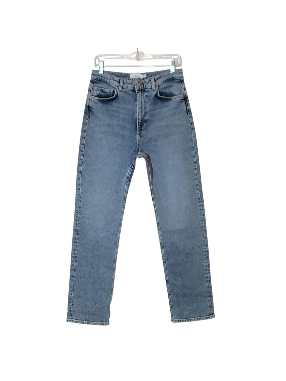 & Other Stories Favorite Cut Straight Leg Jeans Slim Cut High Rise Blue Denim 30